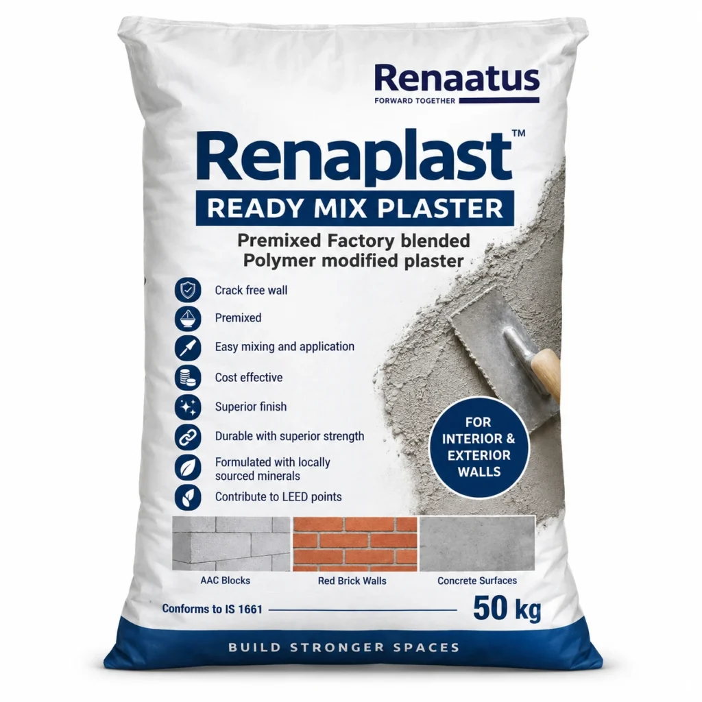Renaplast Ready Mix Plaster 50 kg bag in Chennai and surrounding areas
