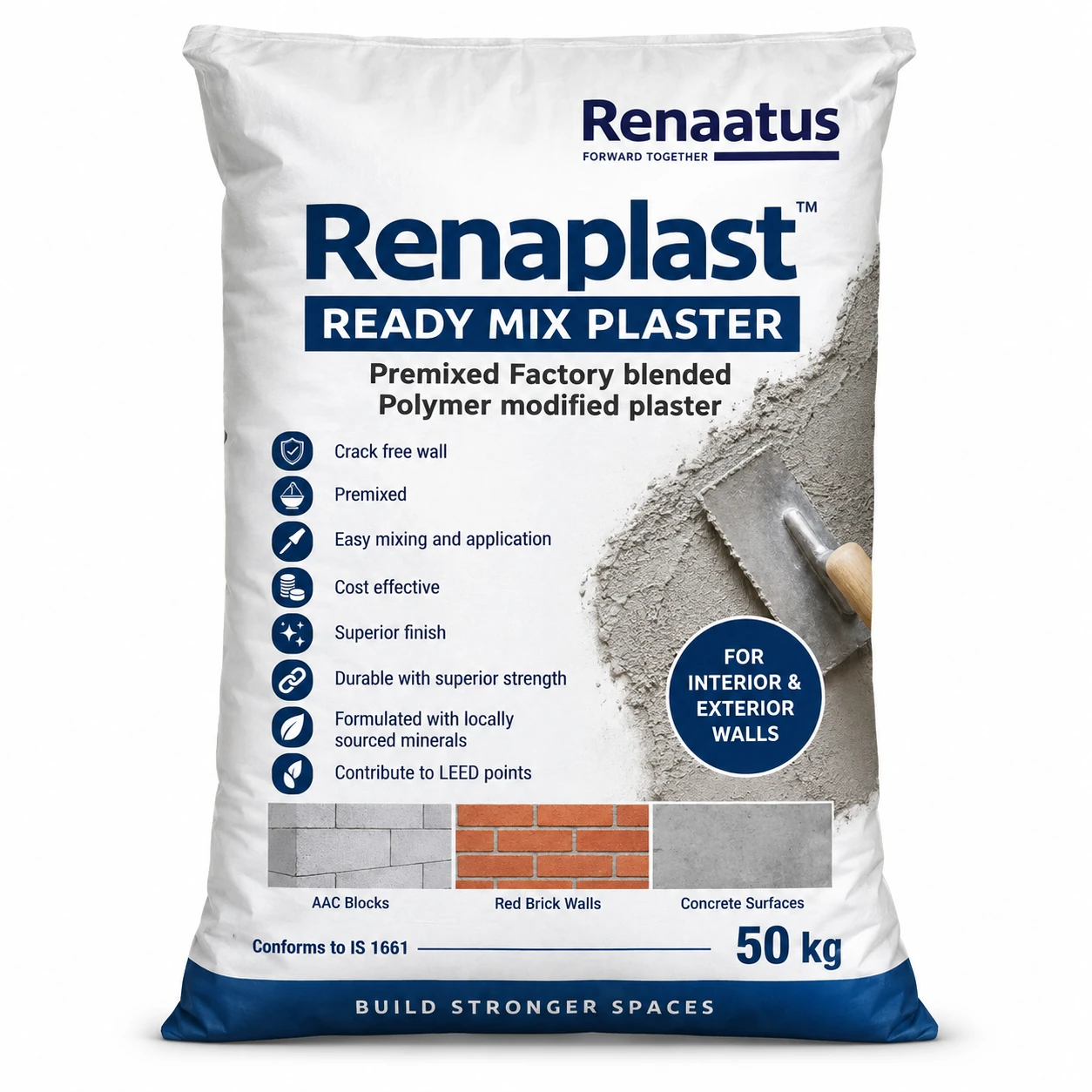 Renaplast Ready Mix Plaster 50 kg bag in Chennai and surrounding areas